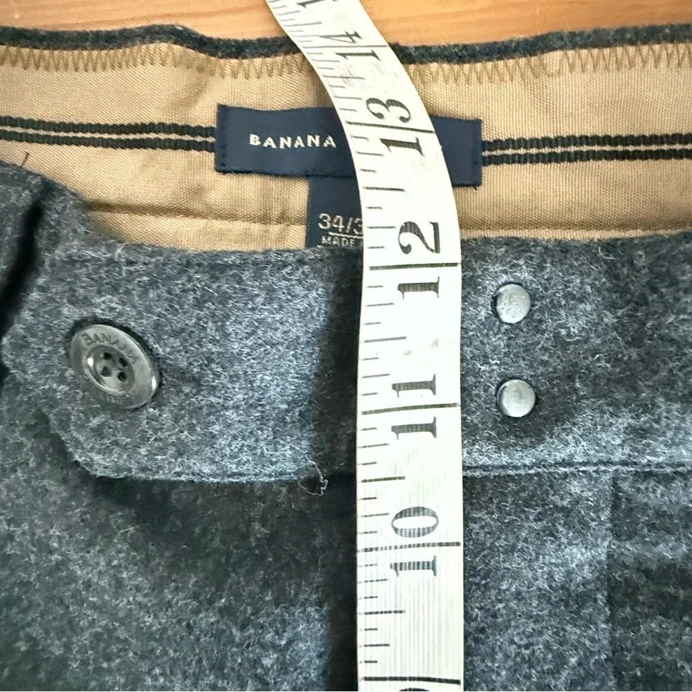 BANANA REPUBLIC Gray Wool Blend Style 300412 Utility Officer Baggy 34 X 32